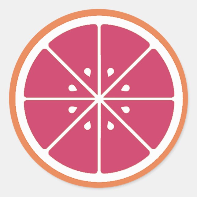 Pink Grapefruit Slice Sticker (Front)