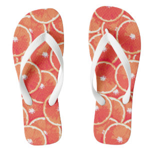 Pink grapefruit slices flip flops