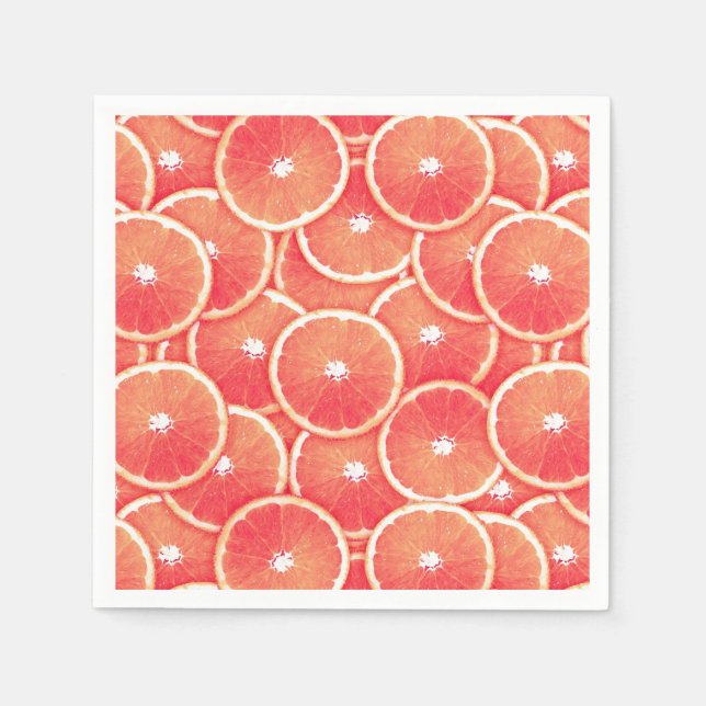 Pink grapefruit slices napkin (Front)