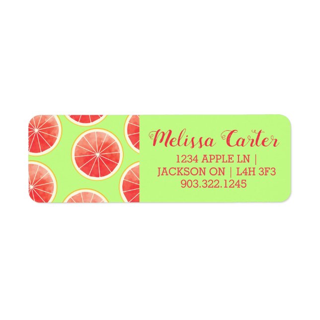Pink Grapefruit Slices Pattern (Front)