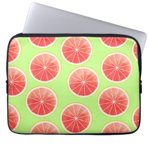 Pink Grapefruit Slices Pattern Laptop Sleeve