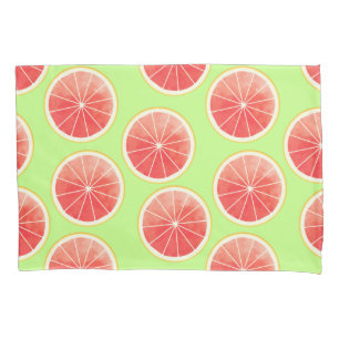Pink Grapefruit Slices Pattern Pillowcase