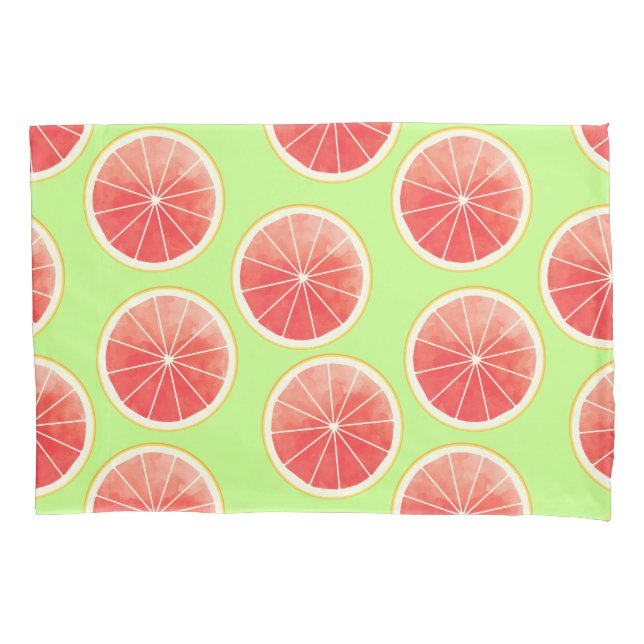 Pink Grapefruit Slices Pattern Pillowcase (Front)
