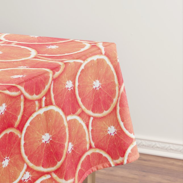Pink grapefruit slices tablecloth (In Situ)