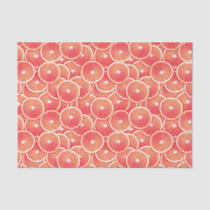 Pink grapefruit slices tissue paper