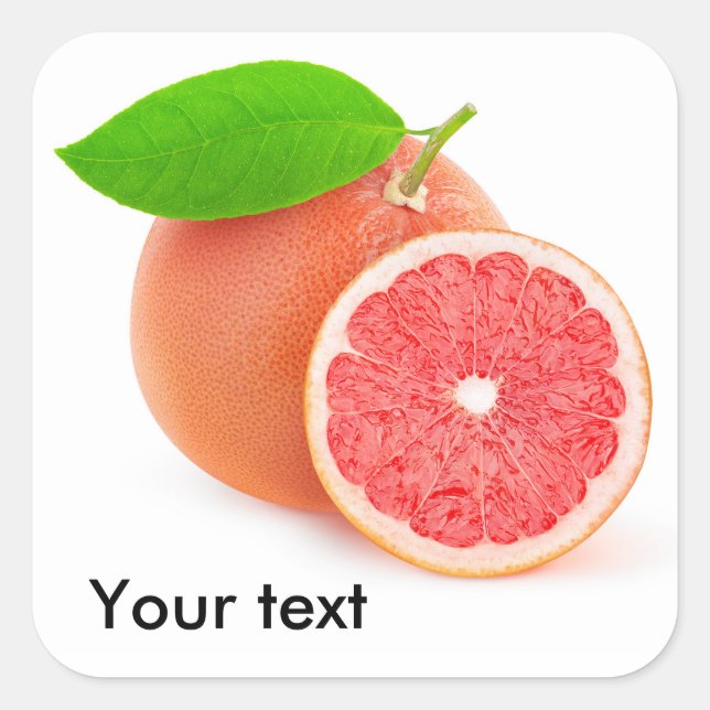 Pink grapefruit square sticker (Front)