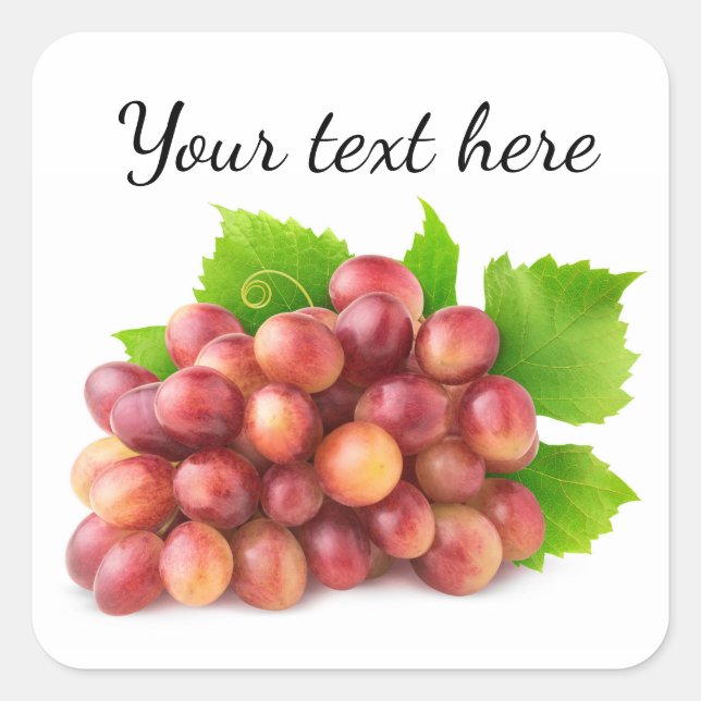 Pink grapes square sticker (Front)