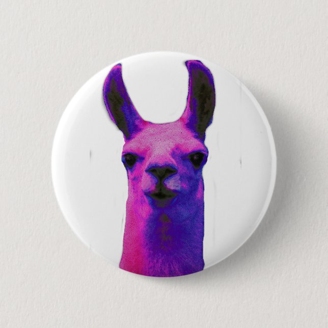 Pink Graphic Llama 2 Inch Round Button (Front)