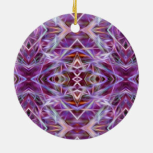 Pink Graphic Mandala Ceramic Ornament