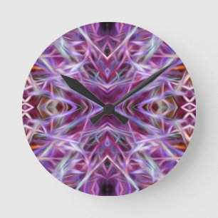 Pink Graphic Mandala Round Clock