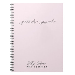 Pink Gratitude Journal - Cute Script Typography