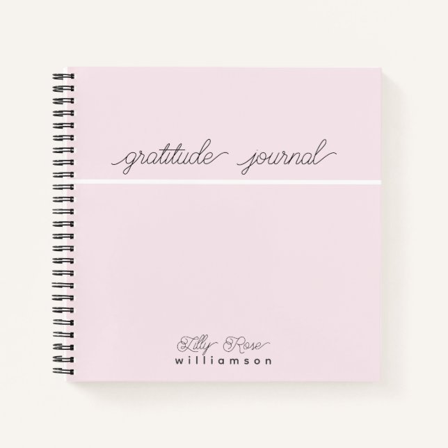 Pink Gratitude Journal - Typographie de script mig (Devant)