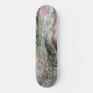 "PINK & GRAY MOTTLED WITH NATURE'S ABSTRACT DESIGN SKATEBOARD