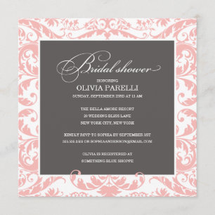 PINK & GRAY SHOWER   BRIDAL SHOWER INVITE