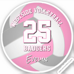 pink gray sports team colors volleyball player