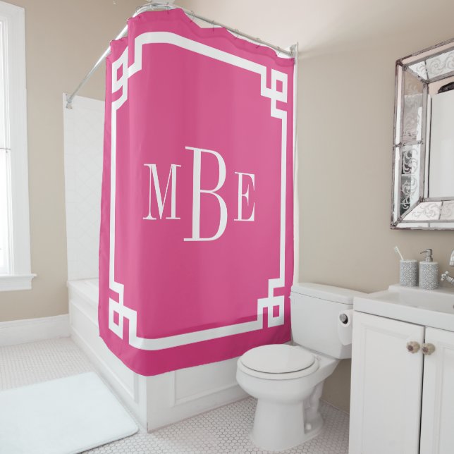 Pink Greek Key Border Monogram (In Situ)