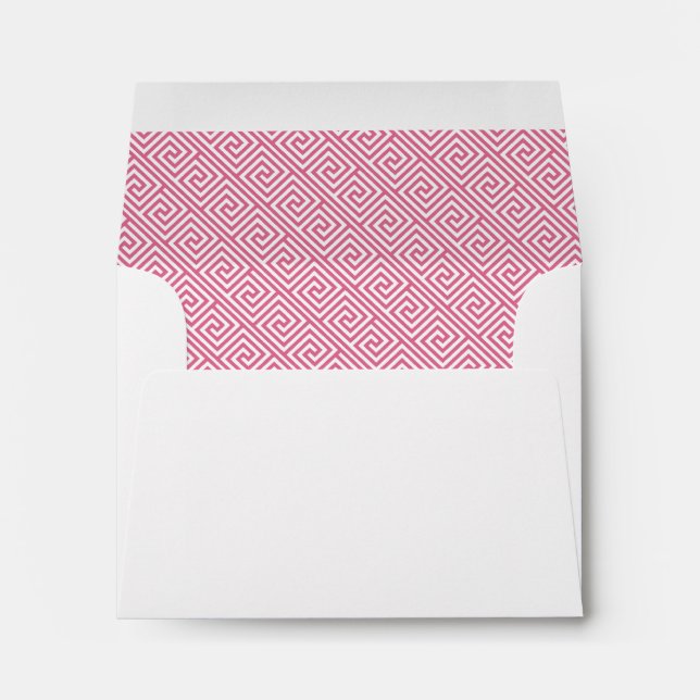 Pink Greek Key Pattern Lined Envelopes (Back (Bottom))