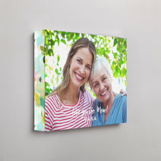 Pink Green Abstract Floral Pattern Edge Photo Canvas Print (Creator Uploaded)