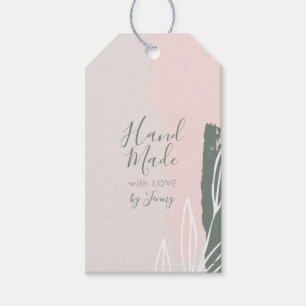Pink & Green Abstract Handmade Product Hang Tag