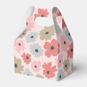 Pink Green and Blue Floral Gabled Party Favor Box