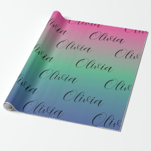 Pink, Green and Blue Gradient Wrapping Paper