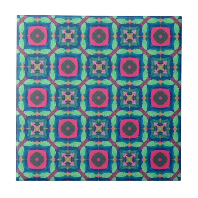 Pink, Green and Blue Tile (Front)