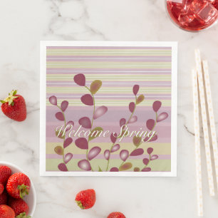 Pink Green and White Napkin