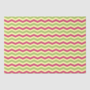 Pink Green and Yellow Chevron Pattern Tissue Paper