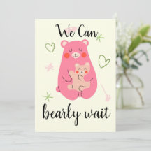 Pink green and yellow quirky bear baby shower