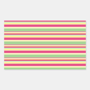Pink, green and yellow stripes sticker