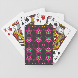 Pink Green Black Design Playing Cards ~