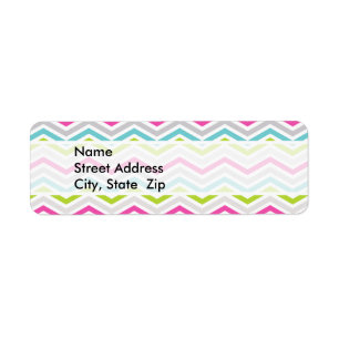 Pink, Green, Blue and White Chevron Stripes