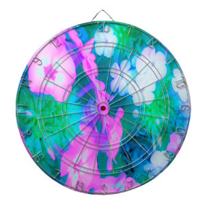 Pink, Green, Blue and White Garden Phlox Flowers Dartboard