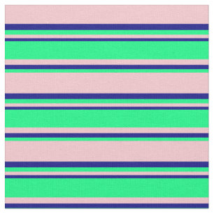 Pink, Green & Blue Coloured Lined/Striped Pattern Fabric