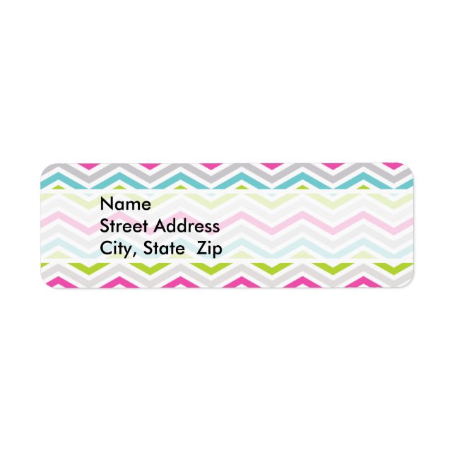 Pink, Green, Blue et White Chevron Stripes (Devant)