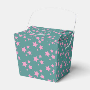 Pink Green Blue Teal Stars Modern design Favor Box