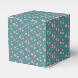 Pink Green Blue Teal Stars Modern design Favor Box