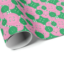 Pink & Green Buttons Gingham - Craft & Sewing Room
