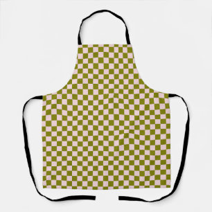 Pink Green Chequerboard Gingham Pattern Apron