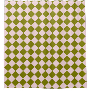 Pink Green Chequered Diamond Pattern 