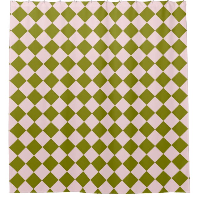 Pink Green Chequered Diamond Pattern  (Front)