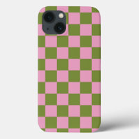 Pink Green Chequered Gingham Pattern