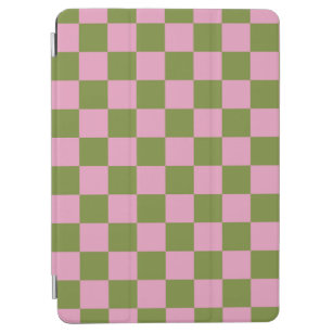 Pink Green Chequered Gingham Pattern iPad Air Cover