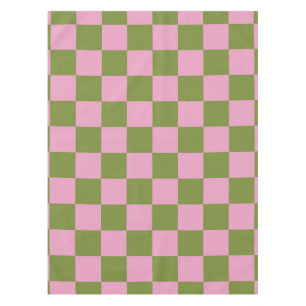 Pink Green Chequered Gingham Pattern Tablecloth