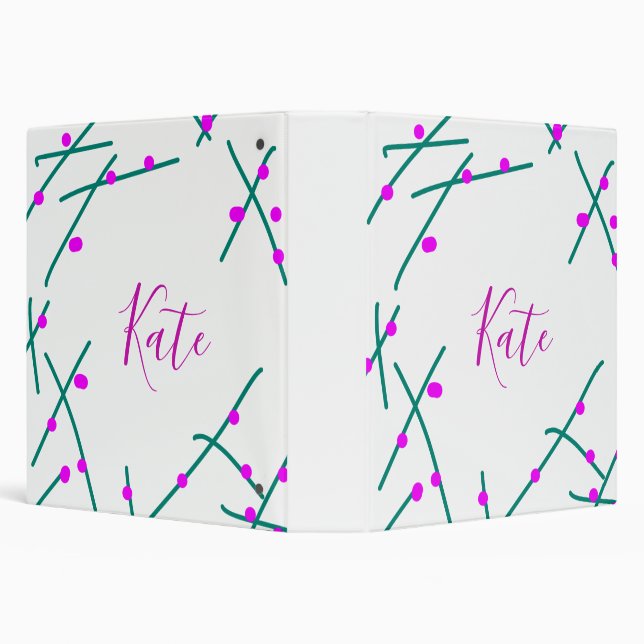 Pink green cherry tree name boho retro rustic bold binder (Background)