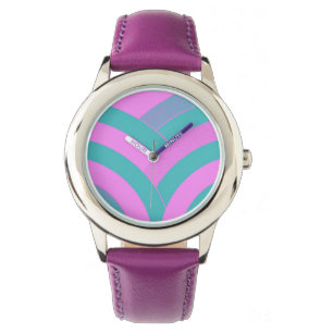 pink green chevron watch