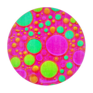Pink & Green Circles Cutting Board