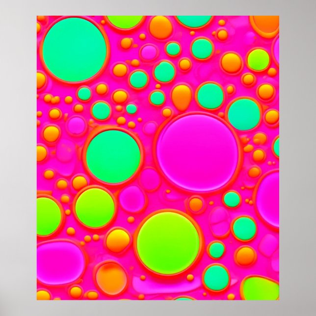 Pink & Green Circles Poster (Front)