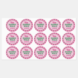 Pink Green Clover 2024 Vote Harris Walz