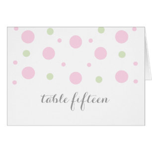 Pink Green Confetti Table Number Card